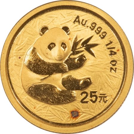 New Store Items 2000 25 YUAN CHINA PANDA GOLD, 1/4 OZ GEM BRILLIANT UNC ORIGINAL SEALED PLASTIC!