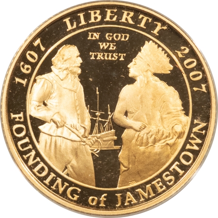 Modern Gold Commems 2007-W PROOF $5 GOLD JAMESTOWN 400TH ANNIVERSARY COMMEMORATIVE – GEM PROOF, OGP