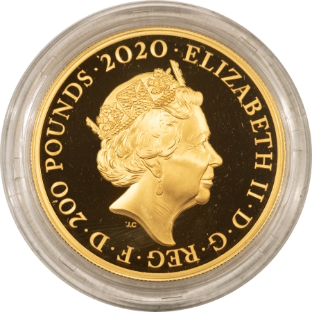New Certified Coins RARE 2020 GREAT BRITAIN THREE GRACES 200 POUNDS, TWO OZ GOLD, MINTAGE-335, OGP!