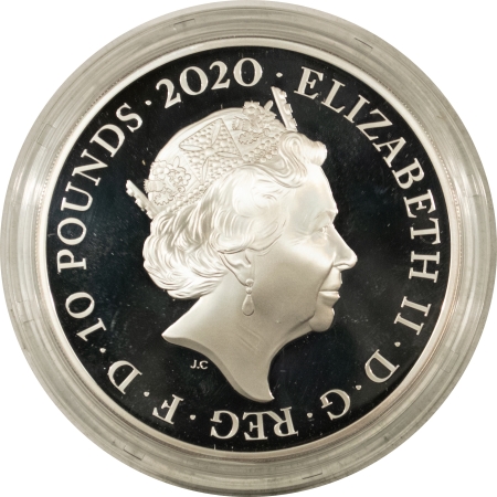 New Certified Coins RARE 2020 GREAT BRITAIN THREE GRACES 10 POUNDS, 5 OZ SILVER, GEM PROOF-OGP/CERT