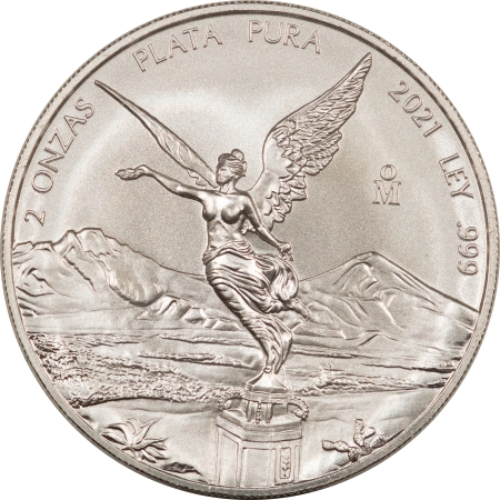 New Store Items 2021 MEXICO 2 OZ SILVER LIBERTAD 2 ONZAS, GEM UNCIRCULATED FROM AN ORIGINAL ROLL