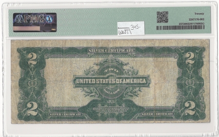 Large Silver Certificates 1899 $2 SILVER CERTIFICATE, FR-257, ELLIOTT/BURKE, PMG VF-20, FRESH & ORIGINAL!