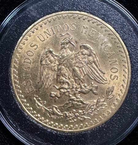 Bullion MEXICO 1945 50 PESOS GOLD, 37.5 GRAMS OF PURE GOLD, CHOICE B.U.& NOT A RESTRIKE!