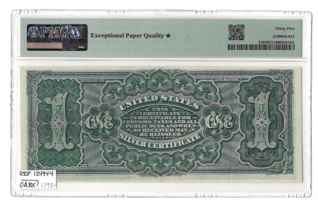 Large Silver Certificates 1886 $1 SILVER CERTIFICATE, FR-219, ROSECRANS-HUSTON, PMG CH VF-35 EPQ *-FRESH!