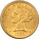 $5 1880 $5 LIBERTY HEAD GOLD – UNCIRCULATED DETAILS, LIGHT OLD CLEANING!