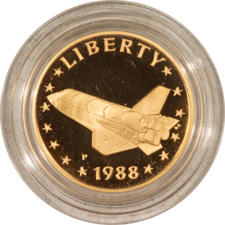 Modern Gold Commems 1988 YOUNG ASTRONAUTS AMERICA IN SPACE PROOF GOLD MEDAL .2419 – GEM IN CAPSULE