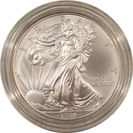 American Silver Eagles 2008-W BURNISHED UNCIRCULATED $1 AMERICAN SILVER EAGLE 1 OZ 999 GEM W/BOX NO COA