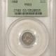 New Certified Coins 1861 THREE CENT SILVER – PCGS MS-65, STUNNING COLOR & PREMIUM QUALITY!