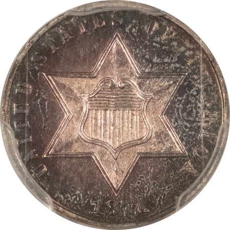 New Certified Coins 1871 PROOF THREE CENT SILVER – PCGS PR-64, REALLY PRETTY & PREMIUM QUALITY!
