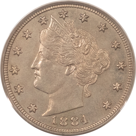 Liberty Nickels 1884 PROOF LIBERTY NICKEL – PCGS PR-63, OLD GREEN HOLDER, PQ!