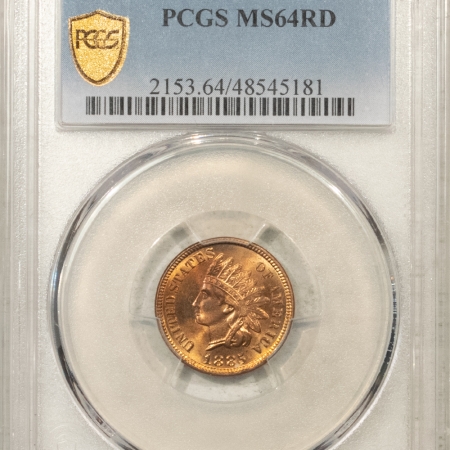 New Store Items 1885 INDIAN CENT – PCGS MS-64 RD, BLAZING RED & PREMIUM QUALITY!