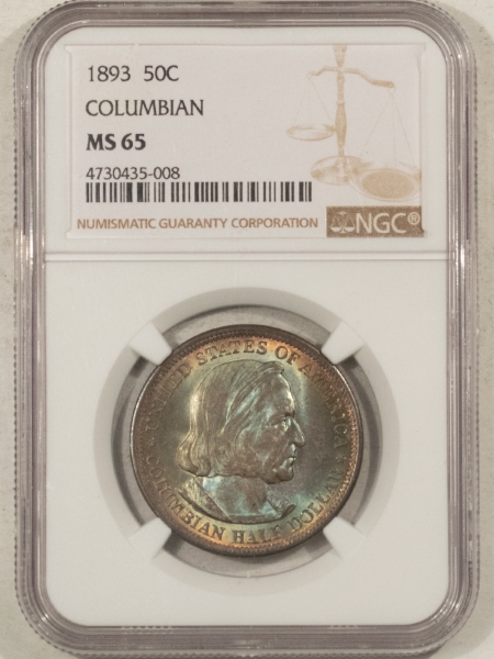 New Certified Coins 1893 COLUMBIAN COMMEMORATIVE HALF DOLLAR – NGC MS-65, GORGEOUS, PREMIUM QUALITY!