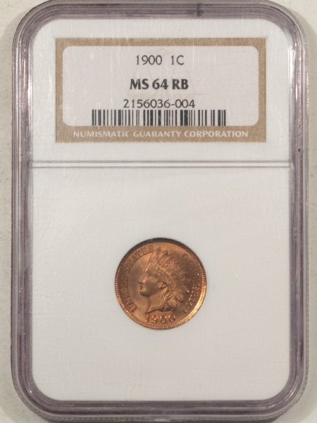 Indian 1900 INDIAN CENT – NGC MS-64 RB, PREMIUM QUALITY!