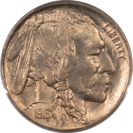 Buffalo Nickels 1913-D BUFFALO NICKEL, TYPE 1 – PCGS MS-65, OLD GREEN HOLDER, PREMIUM QUALITY!