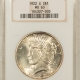 New Certified Coins 1923-S PEACE DOLLAR – PCGS MS-61, 2 PIECE RATTLER HOLDER, PREMIUM QUALITY!