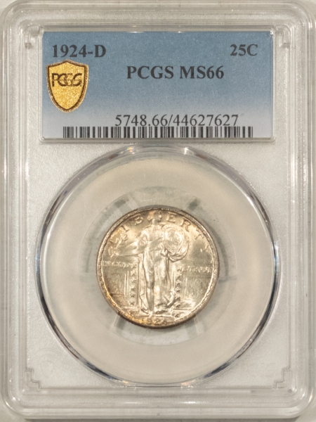 New Certified Coins 1924-D STANDING LIBERTY QUARTER – PCGS MS-66, LUSTROUS & SUPERB!