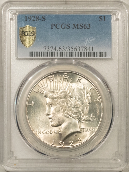 New Certified Coins 1928-S PEACE DOLLAR – PCGS MS-63, NICE QUALITY! PREMIUM QUALITY!