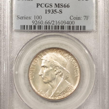 New Certified Coins 1935-S BOONE COMMEMORATIVE HALF DOLLAR- PCGS MS-66, PRISTINE & PREMIUM QUALITY!