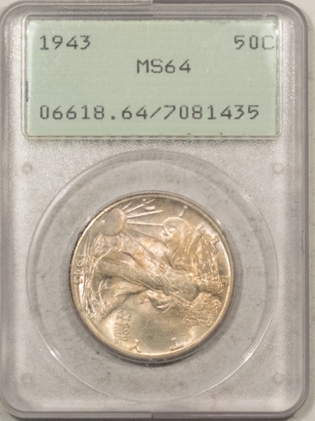 New Certified Coins 1943 WALKING LIBERTY HALF DOLLAR – PCGS MS-64, RATTLER! PREMIUM QUALITY!