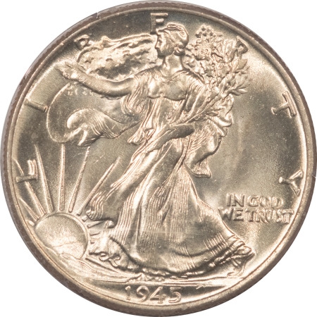 New Certified Coins 1945 WALKING LIBERTY HALF DOLLAR – PCGS MS-64, RATTLER! PREMIUM QUALITY!
