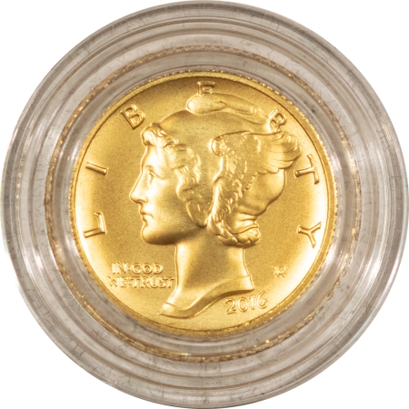 Modern Gold Commems 2016-W CENTENNIAL GOLD MERCURY DIME – IN ORIGINAL GOVERMENT PACKAGING!