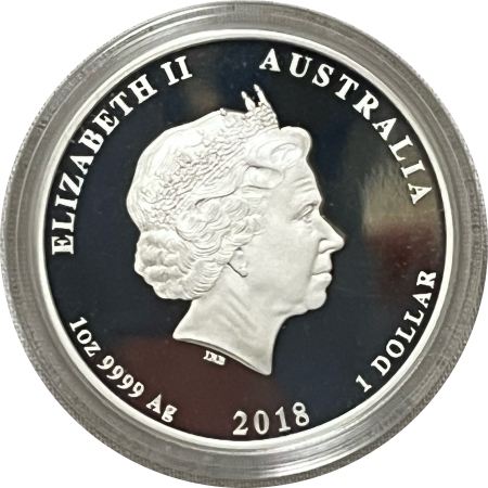 Bullion 2018 AUSTRALIA $1 1 OZ SILVER PROOF, DRAGON & PHOENIX .9999 FINE, GEM PROOF, OGP