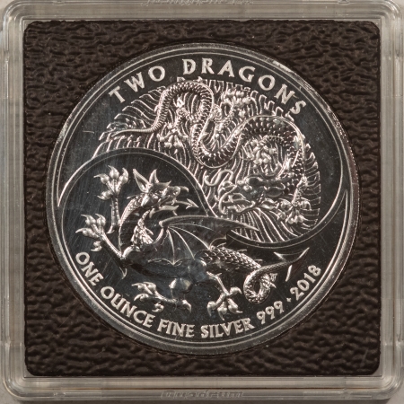 Bullion 2016 UK 2 POUNDS 1 OZ, .999 SILVER TWO DRAGONS – BRILLIANT UNCIRCULATED IN CASE!