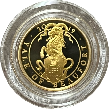 Bullion 2019 GREAT BRITAIN QUEEN’S BEASTS 1/4 OZ PROOF GOLD 25 LBS YALE OF BEAUFORT, OGP