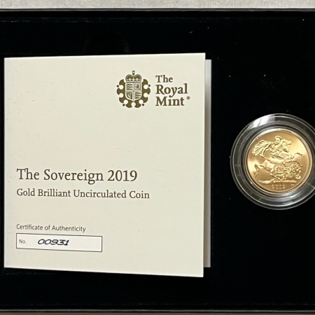 Bullion 2019 GREAT BRITAIN GOLD SOVEREIGN – BRILLIANT UNCIRCULATED W/ BOX/COA!