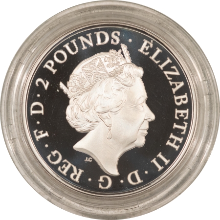 New Store Items 2020 2 LBS GR BRITAIN QUEENS BEAST 1 OZ SIL PROOF WHITE LION OF MORTIMER- IN OGP