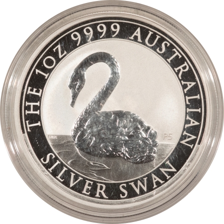 New Store Items 2021 AUSTRALIA 1 OZ .9999 SILVER SWAN, GEM BU IN ORIGINAL CAPSULE