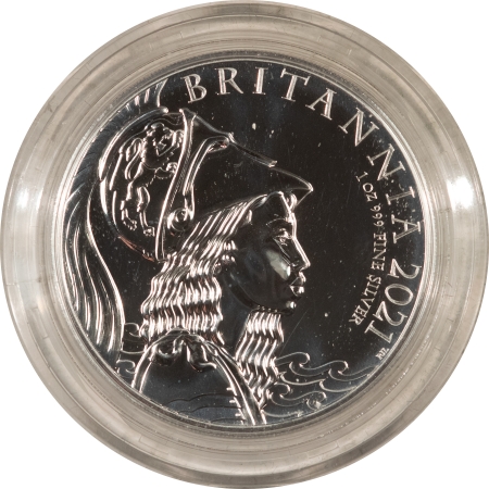 Silver Bullion 2021 GREAT BRITAIN 2 POUNDS BRITANNIA PORTRAIT 1 OZ BU, BOX & COA OGP