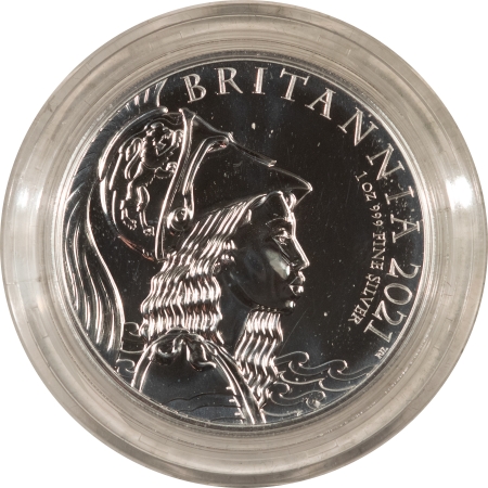 New Store Items 2021 GREAT BRITAIN 2 POUNDS BRITANNIA PORTRAIT 1 OZ BU, BOX & COA OGP