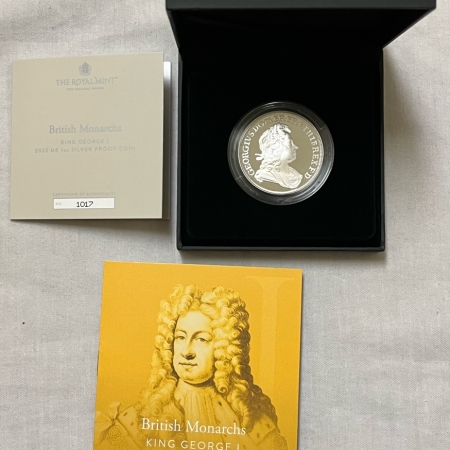 Bullion 2022 GREAT BRITAIN SILVER MONARCH 2 LBS 1 OZ KING GEORGE I GEM PROOF W/ BOX/COA