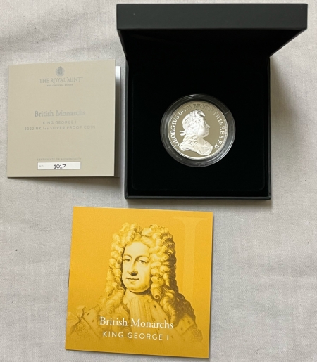 Bullion 2022 GREAT BRITAIN SILVER MONARCH 2 LBS 1 OZ KING GEORGE I GEM PROOF W/ BOX/COA