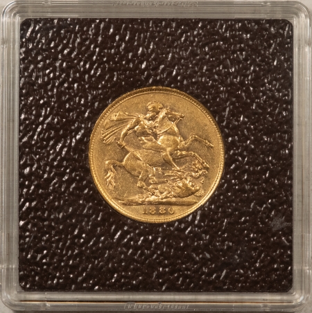 Bullion 1880-S AUSTRALIA VICTORIA GOLD SOVEREIGN, SYDNEY, .2354 AGW, KM-6 – FLASHY XF/AU