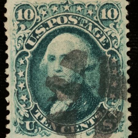 Postage SCOTT #68 10C GREEN – USED, VERY FINE, CATALOG $55!