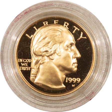 Modern Gold Commems 1999-W $5 GEORGE WASHINGTON GOLD BICENTENNIAL PROOF – ORIGINAL GOVT PACKAGE!