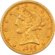 $5 1896 $5 LIBERTY GOLD – UNCIRCULATED W/ WELL HIDDEN REV SCRATCH, SCARCE DATE!