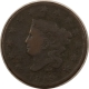 Coronet Head Large Cents 1818 CORONET HEAD LARGE CENT – CIRCULATED, REVERSE DAMAGE!