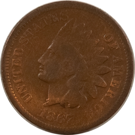 New Store Items 1867 INDIAN CENT – GOOD +, DATE AREA HAS BEEN BRIGHTENED!