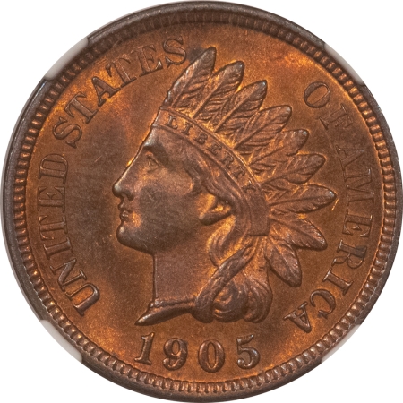 Indian 1905 INDIAN CENT – NGC MS-63 RB, CHOICE