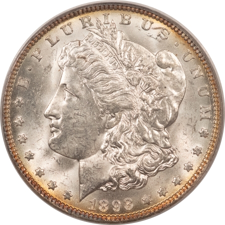 Morgan Dollars 1893-O MORGAN DOLLAR – PCGS MS-62, VERY LUSTROUS KEY-DATE, FLASHY & TOUGH!