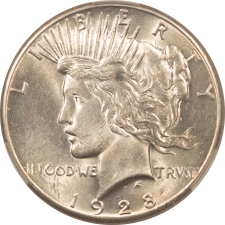 CAC Approved Coins 1928 PEACE DOLLAR – CAC GRADING AU-58, PREMIUM QUALITY!