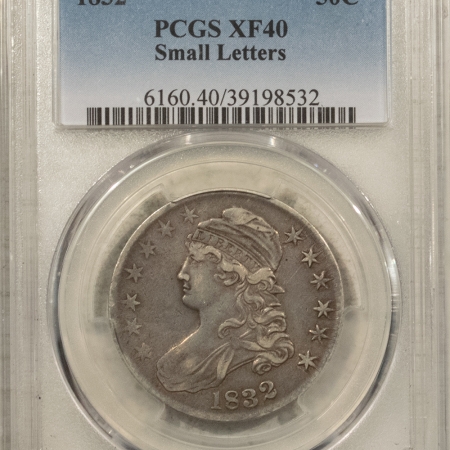 New Store Items 1832 SMALL LETTERS CAPPED BUST HALF DOLLAR – PCGS XF-40, NICE PLEASING