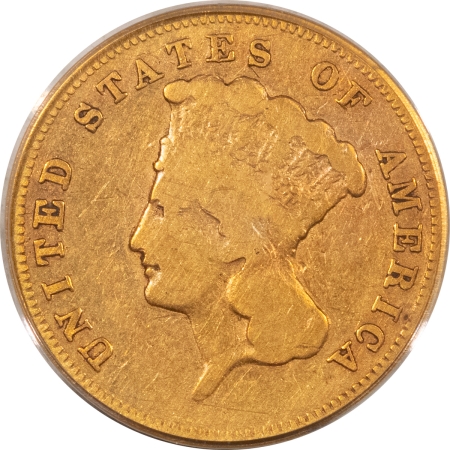 $3 1856-S $3 INDIAN PRINCESS GOLD PCGS VG-10, RARE DATE!
