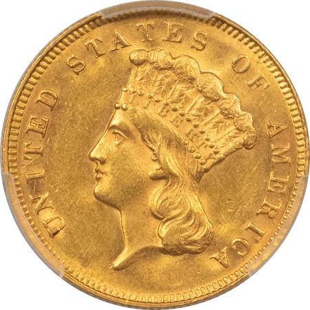 $3 1878 $3 PRINCESS GOLD DOLLAR – PCGS MS-62, FLASHY & MARK-FREE