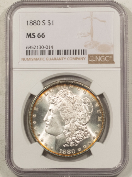 Morgan Dollars 1880-S MORGAN DOLLAR – NGC MS-66, GORGEOUS!