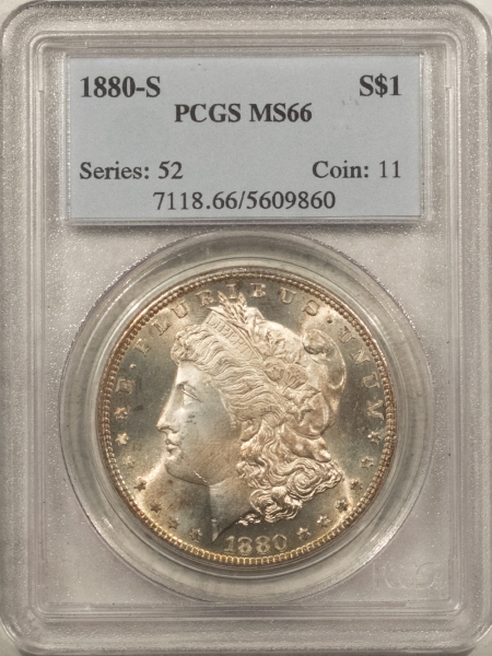 Morgan Dollars 1880-S MORGAN DOLLAR – PCGS MS-66, FRESH SKIN & PQ!