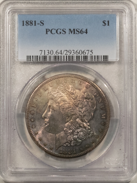 Morgan Dollars 1881-S MORGAN DOLLAR – PCGS MS-64, TONED